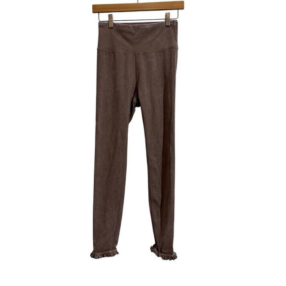 JoyLab Women XS Brown Ruffle Hem Leggings Athleisure - Picture 1 of 9